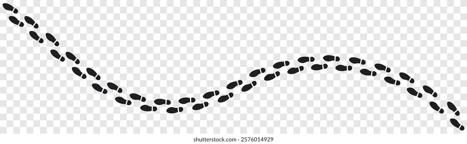 Step footprints paths. footstep prints and shoe steps . shoe tread footprints vector illustration isolated on white background.