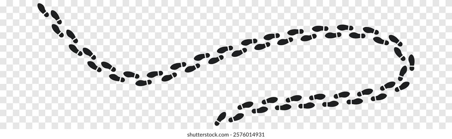 Step footprints paths. footstep prints and shoe steps . shoe tread footprints vector illustration isolated on white background.