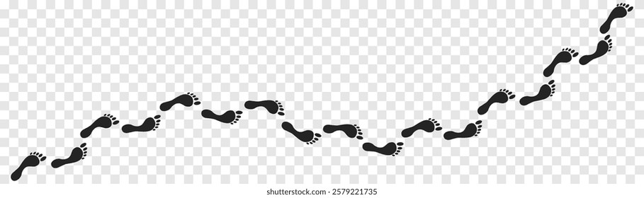 Step footprints paths. footstep prints and shoe steps . shoe tread footprints vector illustration isolated on white background.