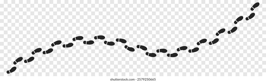 Step footprints paths. footstep prints and shoe steps . shoe tread footprints vector illustration isolated on white background.