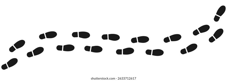 Step footprints paths, Man foot steps icons vector sign and symbols on white background. Foot steps vector illustration. 