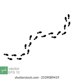 Caminhos de pegadas de etapa. Em seguida, pegada, ícone de pé, símbolo de caminho de passo. Ilustração vetorial isolada sobre fundo branco. EPS 10.