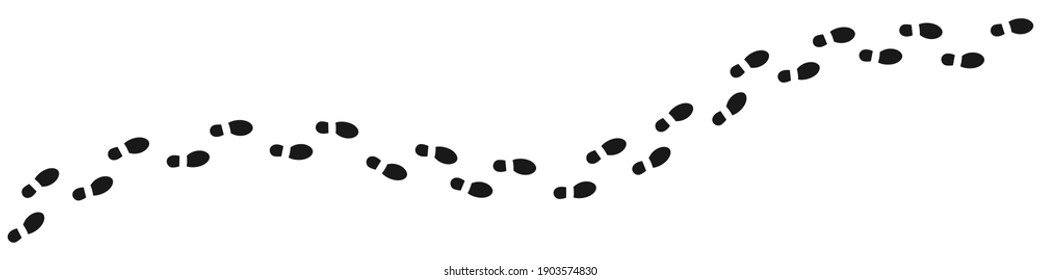Step footprints paths,  pattern footprints tracks  isolated on white background. vector icon Illustration.