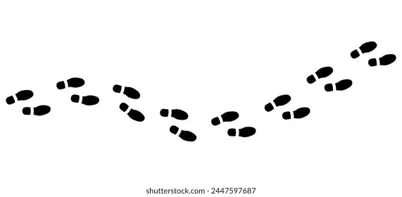 Step footprints paths, pattern footprints tracks isolated on white background. vector icon Illustration.