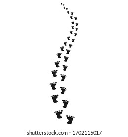 Step footprints paths, vector icon Illustration. isolated on white background