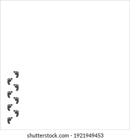 Step footprints paths, vector icon Illustration. isolated on white background new life, new step. Vector illustration