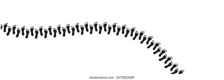 Step footprints paths, vector icon Illustration. life step and isolated on white background