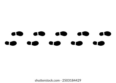 Step footprints paths, vector icon Illustration. isolated on white background