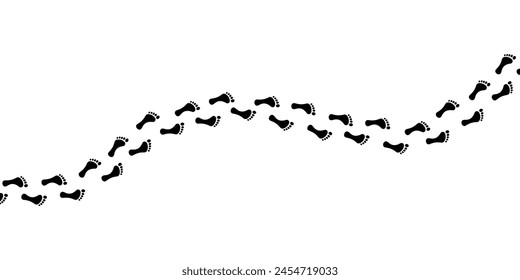 Step footprints paths vector isolated on white background.