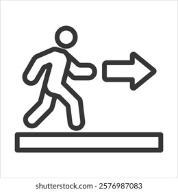 Step Forward Outline Icon Vector Illustration