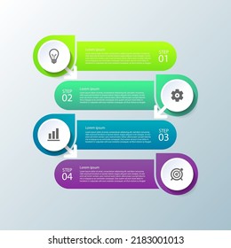 Paso cuatro diseño de plantilla de negocio de degradado de infografía