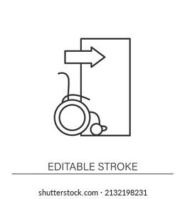  Step free access line icon.Barriers-free entrance. Accessible city concept. Isolated vector illustration. Editable stroke