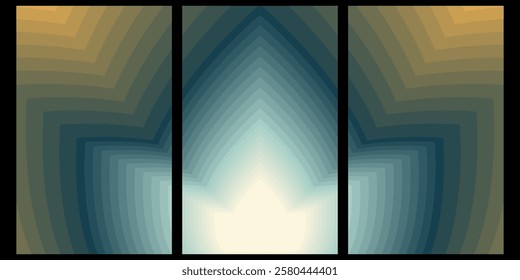 Step gradient background backed by the symbol rush series.modern leaf design, printable posters, banners, template concept design. Vector illustrations.main green,beige colour.