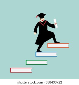 step to graduation success-vector