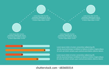 Step and graph business Infographic background