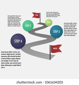 Step Graphic Infographic. Perfect for Step Wise graphic presentation for a process, infographics, presentations reports and Project reports.