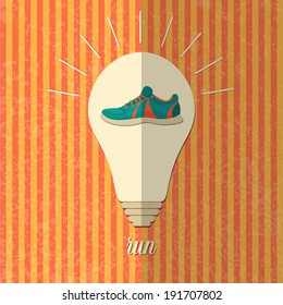 Step to the healthy life: run Running shoes in the electric lamp 