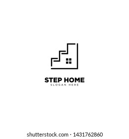 Step Home Logo Outline Monoline