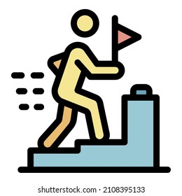 Icono de escalado. Esbozo de aumento del color del icono vector plano