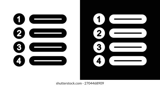 Stufensymbol in schwarz-weißer einfarbiger Vektorgrafik