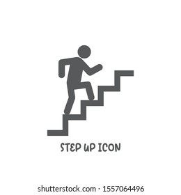 Step up icon. simple silhouette flat style vector illustration on white background.