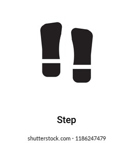 Step icon vector isolated on white background, logo concept of Step sign on transparent background, filled black symbol
