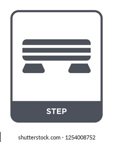 step icon vector on white background, step trendy filled icons from Gym equipment collection, step simple element illustration