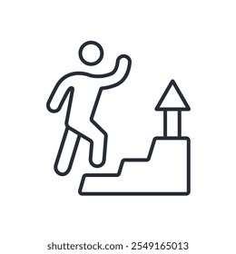 Icono de paso hacia arriba. Vector. Trazo editable. signo de estilo lineal para uso Diseño web, logotipo. Ilustración de símbolo.