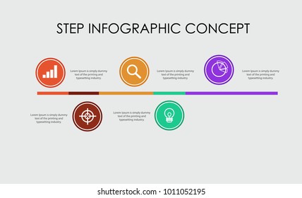 Step Infographic concept presentation elements