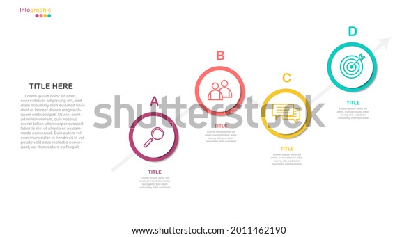 Step infographic vector, Working process diagram\
with line icon in EPS10 vector, Growth infographic (divided into\
layers in file)