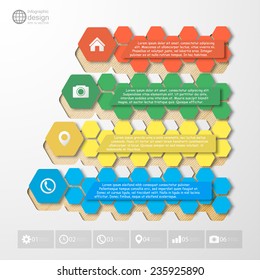 Step Infographics, color template vector for business design.