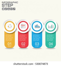 Step infographics design template with 4 options, process diagram, vector eps10 illustration