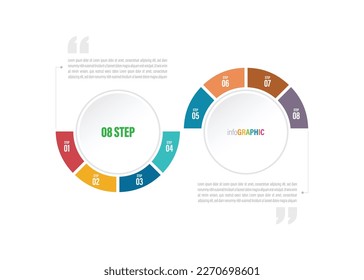 Step infographics Pie charts Elements with 1, 2, 3, 4, 5, 6, 7, 8, 9, 10 steps, options.