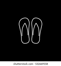 Step Ins Flip Flop Line Icon On Black Background