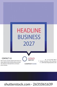 Dé un paso hacia el futuro con este moderno y audaz diseño de volante de “Headline Business 2027”. Perfecto para promociones de negocios, lanzamientos de startups o eventos corporativos. Diseño limpio, tipografía profesional,