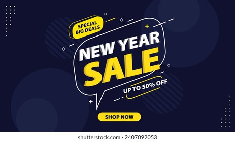 "Step into the New Year with our enticing sale banner template! Explore exclusive deals and kickstart your year with savings and style, setting the tone for a fantastic shopping experience ahead!"