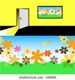Entrar na primavera - vetor