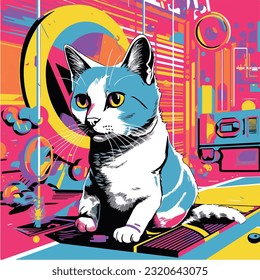 Step into a whimsical world where feline charm meets Cat