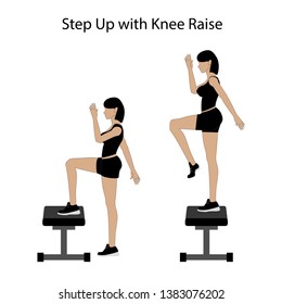 Step Up With Knee Raise Exercise