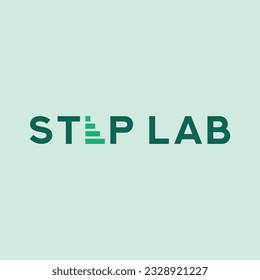 Step Lab logo. Enhance your brand's image and visibility with a professional and effective logo! Logos are created using vector-based software such as Illustrator.