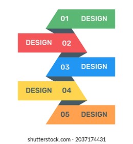 Icono de infografía de etiquetas de paso en diseño plano