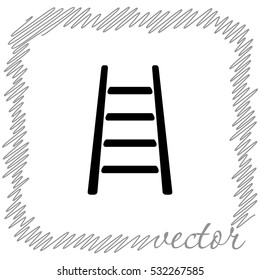 Step ladder  black vector  icon