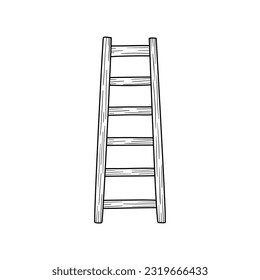 Icono del doodle de la escalera. Escalera para reparación de viviendas
