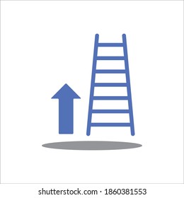 Step Ladder Flat Icon Vector Logo Template Illustration