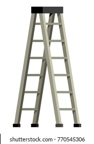 step ladder flat style vector illustration