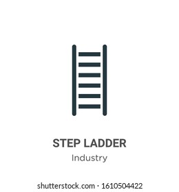 Step ladder glyph icon vector on white background. Flat vector step ladder icon symbol sign from modern industry collection for mobile concept and web apps design.