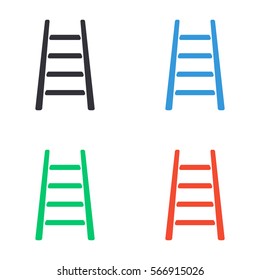 Step ladder icon - colored vector  set