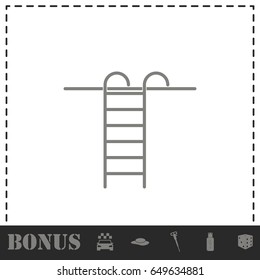 Step ladder icon flat. Simple vector symbol and bonus icon