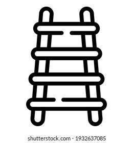 Step ladder icon. Outline step ladder vector icon for web design isolated on white background