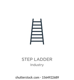 Step Ladder Icon Vector. Trendy Flat Step Ladder Icon From Industry Collection Isolated On White Background. Vector Illustration Can Be Used For Web And Mobile Graphic Design, Logo, Eps10